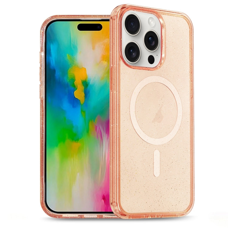 Glitter Powder TPU Hybrid PC MagSafe Phone Case, For iPhone 16 Pro Max, For iPhone 16 Pro, For iPhone 16 Plus, For iPhone 16