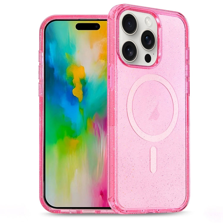 Glitter Powder TPU Hybrid PC MagSafe Phone Case, For iPhone 16 Pro Max, For iPhone 16 Pro, For iPhone 16 Plus, For iPhone 16