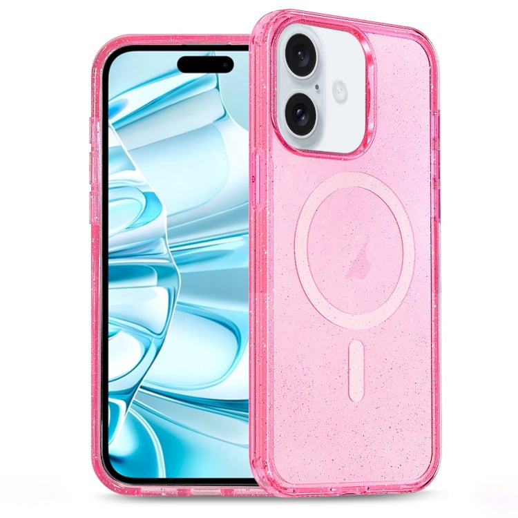 Glitter Powder TPU Hybrid PC MagSafe Phone Case, For iPhone 16 Pro Max, For iPhone 16 Pro, For iPhone 16 Plus, For iPhone 16