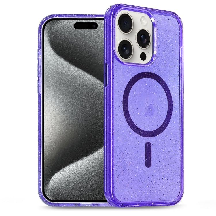Glitter Powder TPU Hybrid PC MagSafe Phone Case, For iPhone 15 Pro Max, For iPhone 15 Pro, For iPhone 15 Plus, For iPhone 15