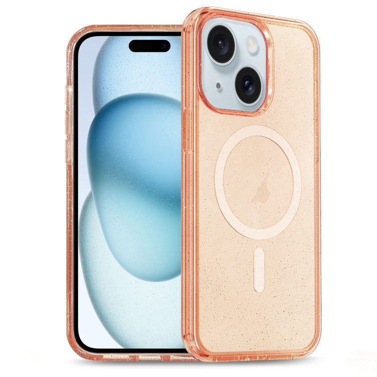 Glitter Powder TPU Hybrid PC MagSafe Phone Case, For iPhone 15 Pro Max, For iPhone 15 Pro, For iPhone 15 Plus, For iPhone 15