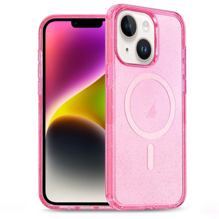 Glitter Powder TPU Hybrid PC MagSafe Phone Case, For iPhone 14 Plus, For iPhone 14, For iPhone 14 Pro, For iPhone 14 Pro Max