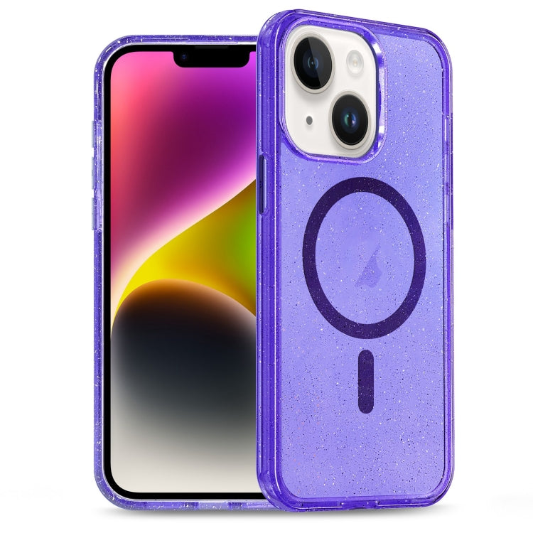 Glitter Powder TPU Hybrid PC MagSafe Phone Case, For iPhone 14 Plus, For iPhone 14, For iPhone 14 Pro, For iPhone 14 Pro Max