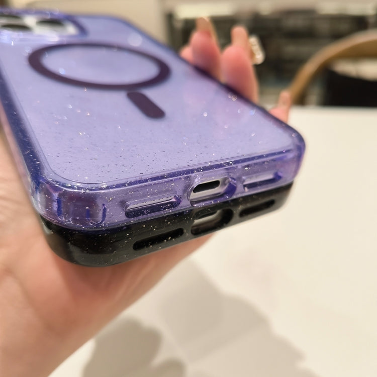 Glitter Powder TPU Hybrid PC MagSafe Phone Case, For iPhone 15 Pro Max, For iPhone 15 Pro, For iPhone 15 Plus, For iPhone 15