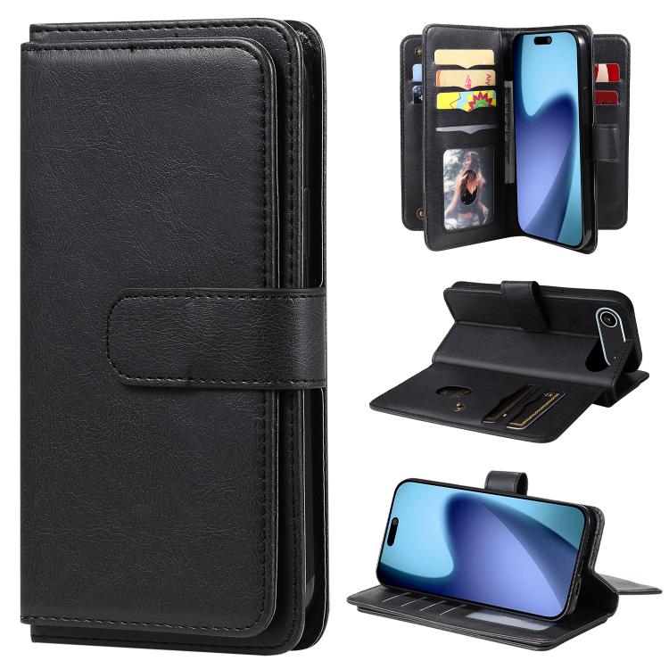 Multi-Function Wallet 10 Card Slots Leather Phone Case, For iPhone 17 Pro Max, For iPhone 17 Pro, For iPhone 17, For iPhone 17 Air