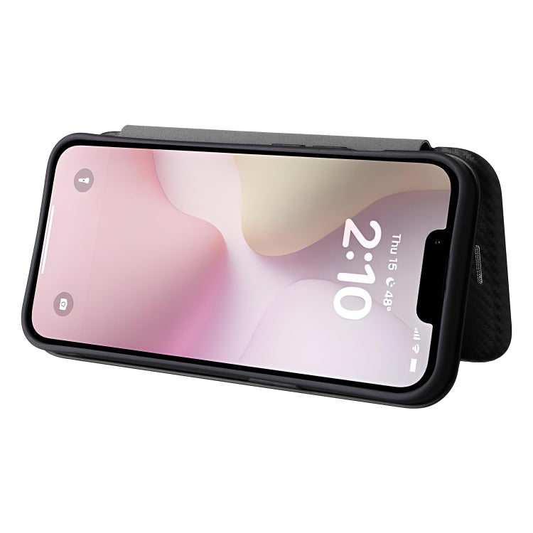 Carbon Fiber Texture Flip Leather Phone Case