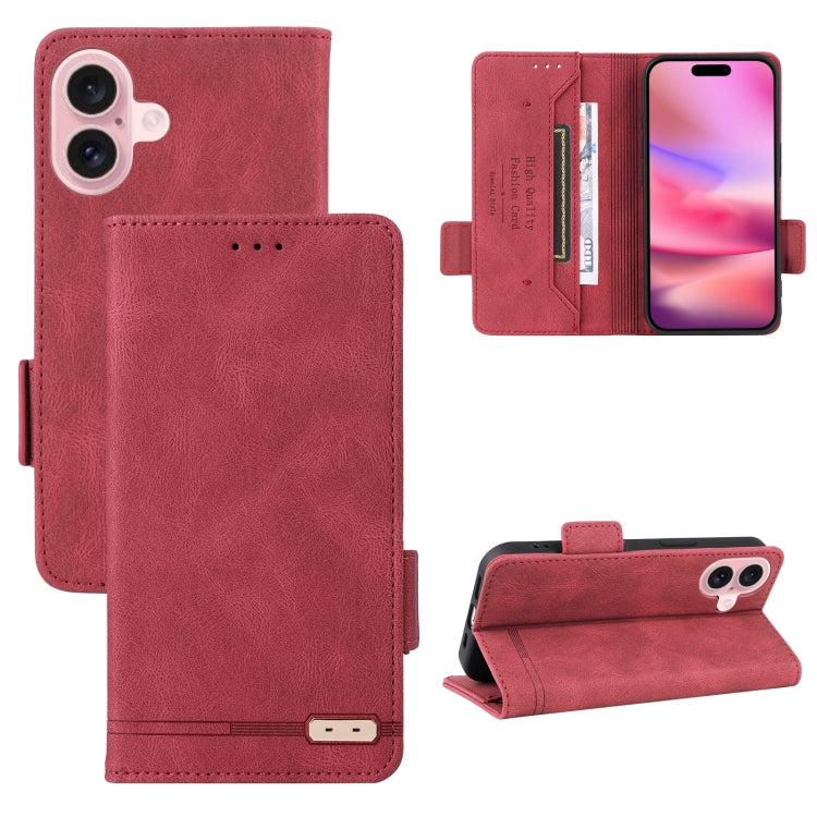 Magnetic Clasp Leather Phone Case, For iPhone 16 Pro Max, For iPhone 16 Pro, For iPhone 16 Plus, For iPhone 16