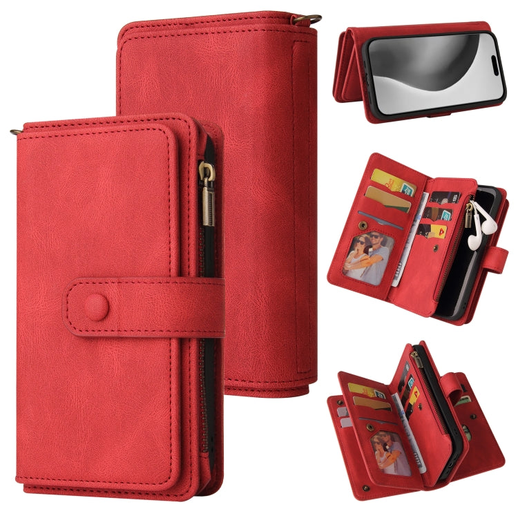 Skin Feel Multi Card Slots Zipper Wallet Leather Phone Case, For iPhone 17 Pro Max, For iPhone 17 Pro, For iPhone 17, For iPhone 17 Air, iPhone 16e, For iPhone 16 Pro Max