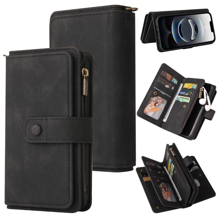 Skin Feel Multi Card Slots Zipper Wallet Leather Phone Case, For iPhone 17 Pro Max, For iPhone 17 Pro, For iPhone 17, For iPhone 17 Air, iPhone 16e, For iPhone 16 Pro Max