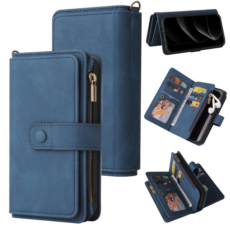 Skin Feel Multi Card Slots Zipper Wallet Leather Phone Case, For iPhone 17 Pro Max, For iPhone 17 Pro, For iPhone 17, For iPhone 17 Air, iPhone 16e, For iPhone 16 Pro Max