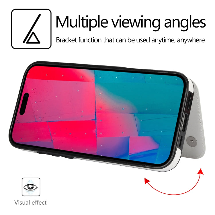 Double Buckle Crazy Horse Texture PU Phone Case, For iPhone 16 Pro Max, For iPhone 16 Pro, For iPhone 16 Plus