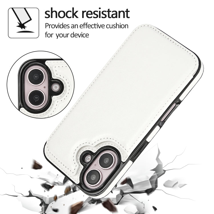 Double Buckle Crazy Horse Texture PU Phone Case, For iPhone 16