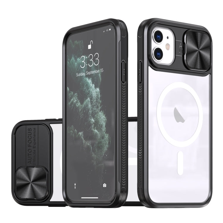 Clear Acrylic + PC + TPU MagSafe Lens Sliding Cover Full Coverage Phone Case, For iPhone 12 Pro Max, For iPhone 11 Pro Max, For iPhone 11