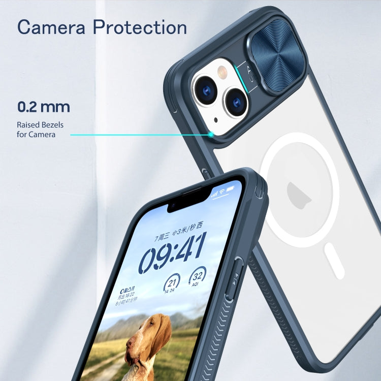 Clear Acrylic + PC + TPU MagSafe Lens Sliding Cover Full Coverage Phone Case, For iPhone 14 / 13, For iPhone 14 Pro Max, For iPhone 12