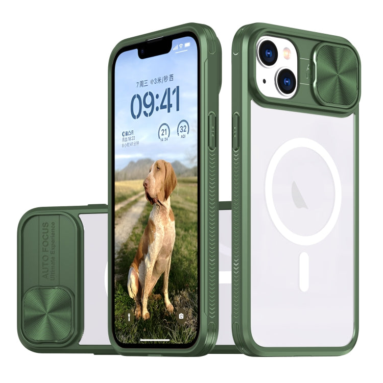 Clear Acrylic + PC + TPU MagSafe Lens Sliding Cover Full Coverage Phone Case, For iPhone 14 / 13, For iPhone 14 Pro Max, For iPhone 12