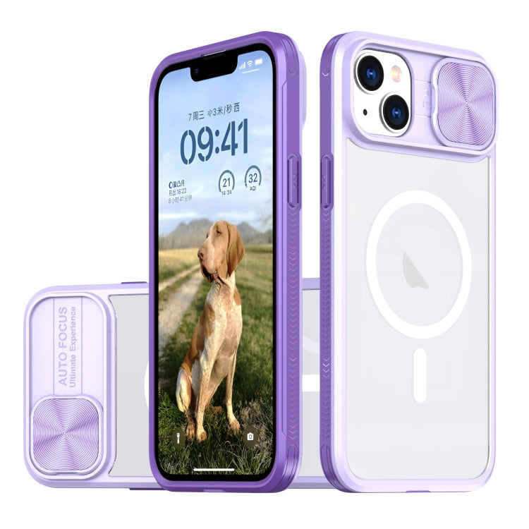 Clear Acrylic + PC + TPU MagSafe Lens Sliding Cover Full Coverage Phone Case, For iPhone 14 / 13, For iPhone 14 Pro Max, For iPhone 12