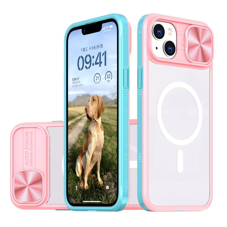 Clear Acrylic + PC + TPU MagSafe Lens Sliding Cover Full Coverage Phone Case, For iPhone 16, For iPhone 15 Pro Max, For iPhone 14 Plus