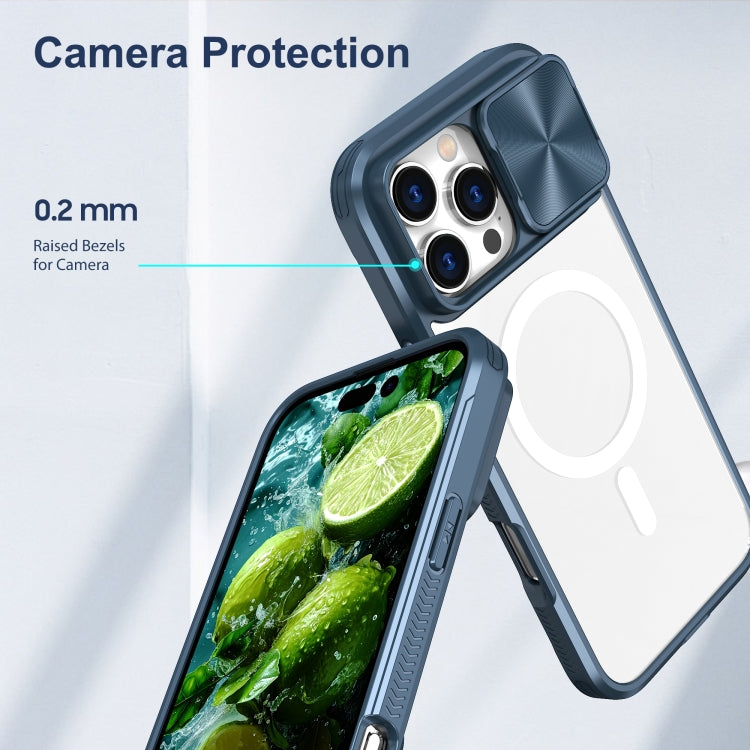Clear Acrylic + PC + TPU MagSafe Lens Sliding Cover Full Coverage Phone Case, For iPhone 16 Pro Max, For iPhone 16 Pro, For iPhone 16 Plus