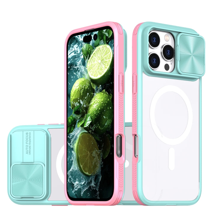 Clear Acrylic + PC + TPU MagSafe Lens Sliding Cover Full Coverage Phone Case, For iPhone 16 Pro Max, For iPhone 16 Pro, For iPhone 16 Plus