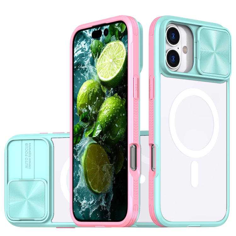 Clear Acrylic + PC + TPU MagSafe Lens Sliding Cover Full Coverage Phone Case, For iPhone 16 Pro Max, For iPhone 16 Pro, For iPhone 16 Plus