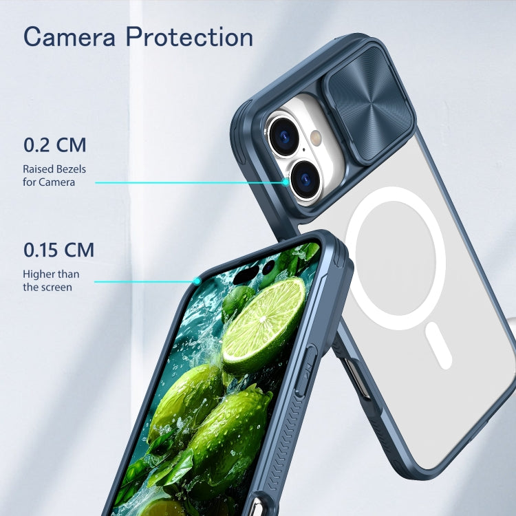 Clear Acrylic + PC + TPU MagSafe Lens Sliding Cover Full Coverage Phone Case, For iPhone 16, For iPhone 15 Pro Max, For iPhone 14 Plus