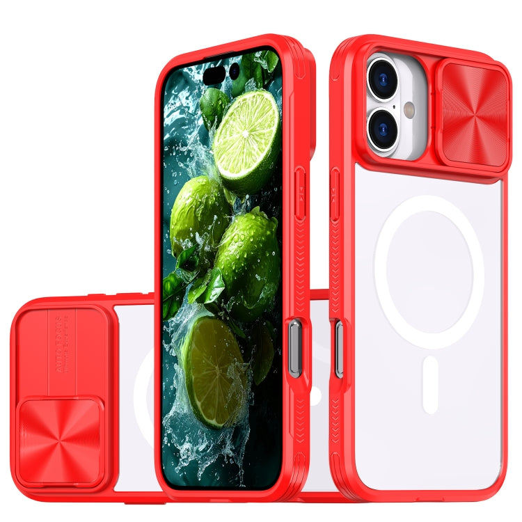 Clear Acrylic + PC + TPU MagSafe Lens Sliding Cover Full Coverage Phone Case, For iPhone 16, For iPhone 15 Pro Max, For iPhone 14 Plus