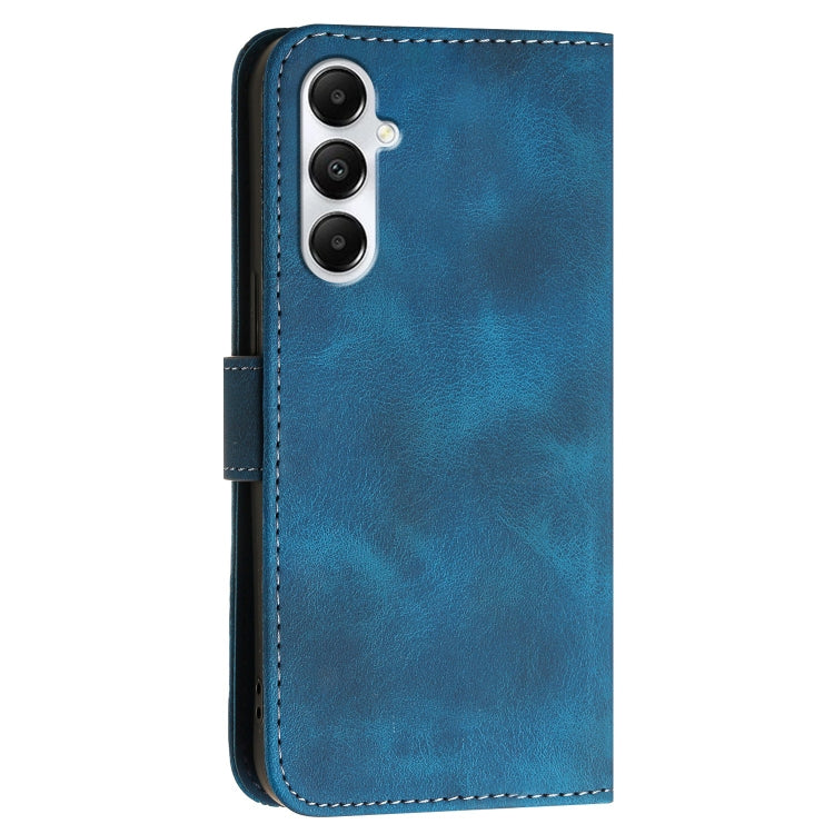 YX0080 Grid Butterfly Embossed Pattern Flip Leather Phone Case with Lanyard