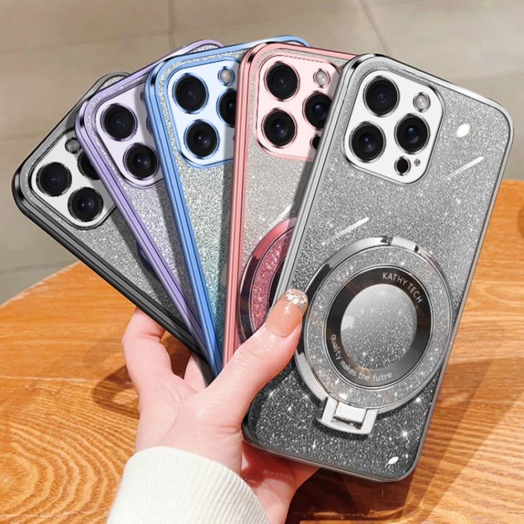 Plated Gradient Glitter Round Holder TPU Phone Case