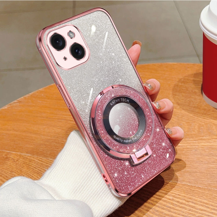 Plated Gradient Glitter Round Holder TPU Phone Case