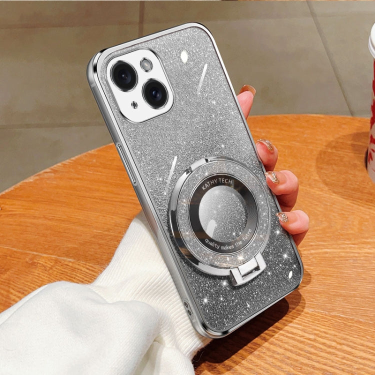Plated Gradient Glitter Round Holder TPU Phone Case, For iPhone 14 Plus, For iPhone 14, For iPhone 14 Pro, For iPhone 14 Pro Max