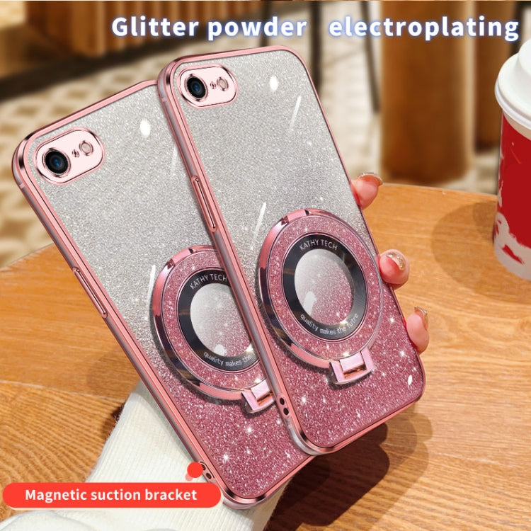 Plated Gradient Glitter Round Holder TPU Phone Case, For iPhone 7 / 8 / SE 2022, For iPhone 13 Pro Max, For iPhone 13 Pro, For iPhone 13