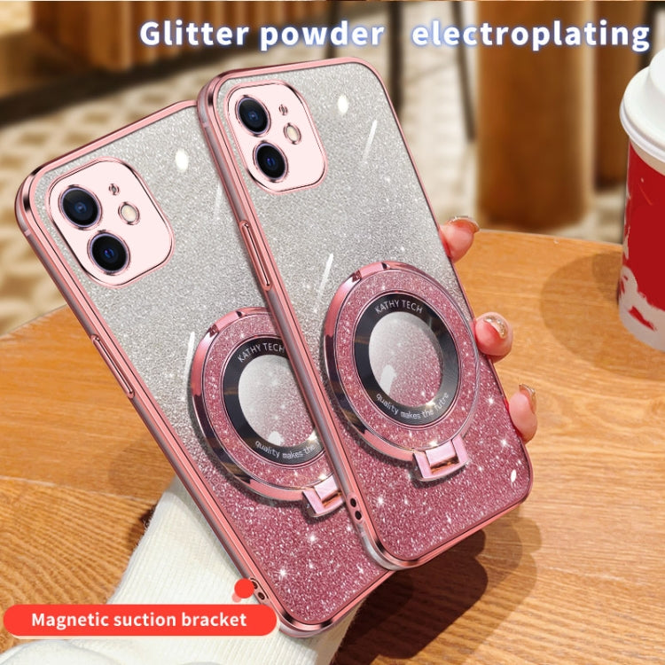 Plated Gradient Glitter Round Holder TPU Phone Case, For iPhone 12 mini, For iPhone 11 Pro Max, For iPhone 11, For iPhone 11 Pro