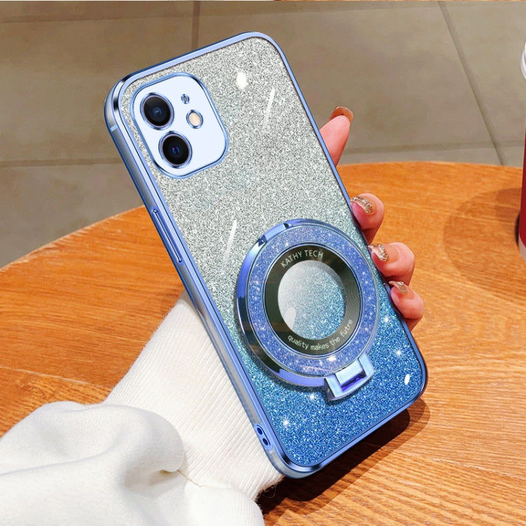 Plated Gradient Glitter Round Holder TPU Phone Case, For iPhone 12 mini, For iPhone 11 Pro Max, For iPhone 11, For iPhone 11 Pro
