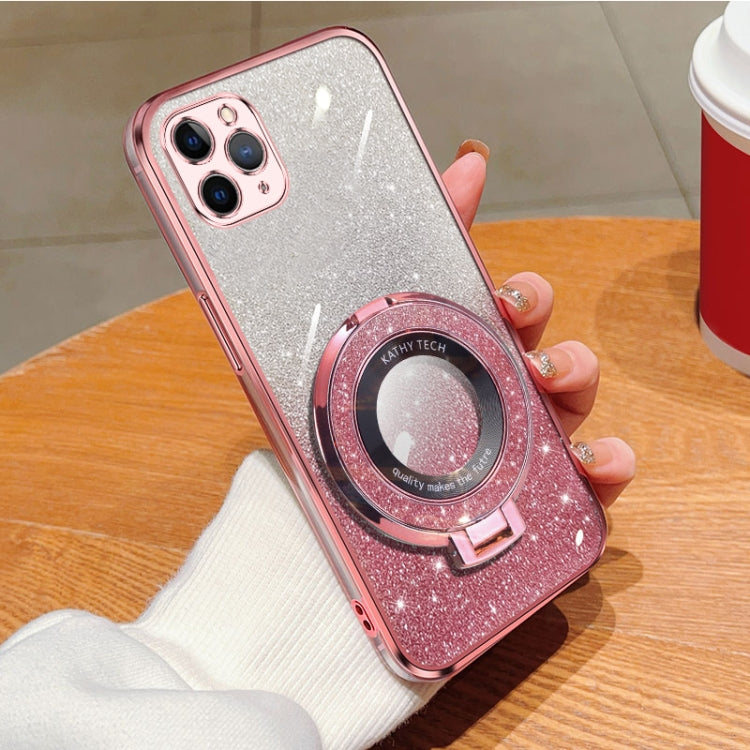 Plated Gradient Glitter Round Holder TPU Phone Case, For iPhone 12 mini, For iPhone 11 Pro Max, For iPhone 11, For iPhone 11 Pro