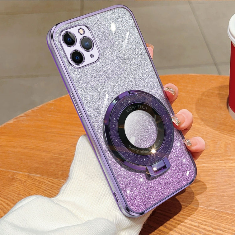 Plated Gradient Glitter Round Holder TPU Phone Case, For iPhone 12 mini, For iPhone 11 Pro Max, For iPhone 11, For iPhone 11 Pro