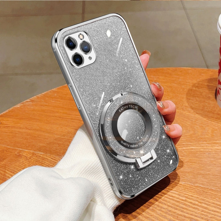 Plated Gradient Glitter Round Holder TPU Phone Case, For iPhone 12 mini, For iPhone 11 Pro Max, For iPhone 11, For iPhone 11 Pro