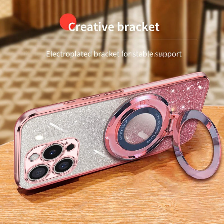 Plated Gradient Glitter Round Holder TPU Phone Case, For iPhone 16 Pro Max, For iPhone 16 Pro, For iPhone 16 Plus, For iPhone 16