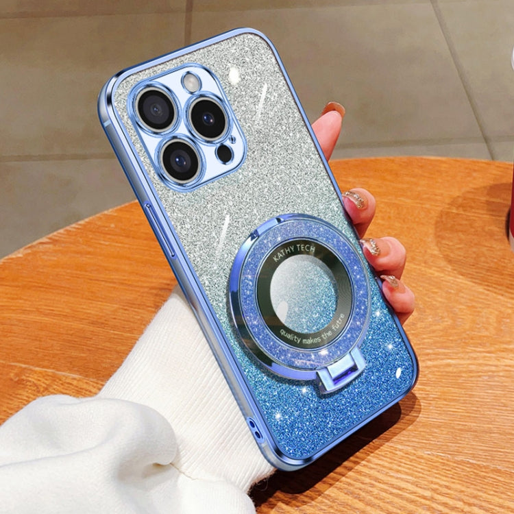Plated Gradient Glitter Round Holder TPU Phone Case, For iPhone 16 Pro Max, For iPhone 16 Pro, For iPhone 16 Plus, For iPhone 16