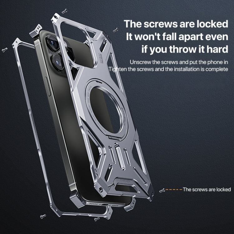 Aluminum Alloy Borderless MagSafe Rotating Holder Phone Case