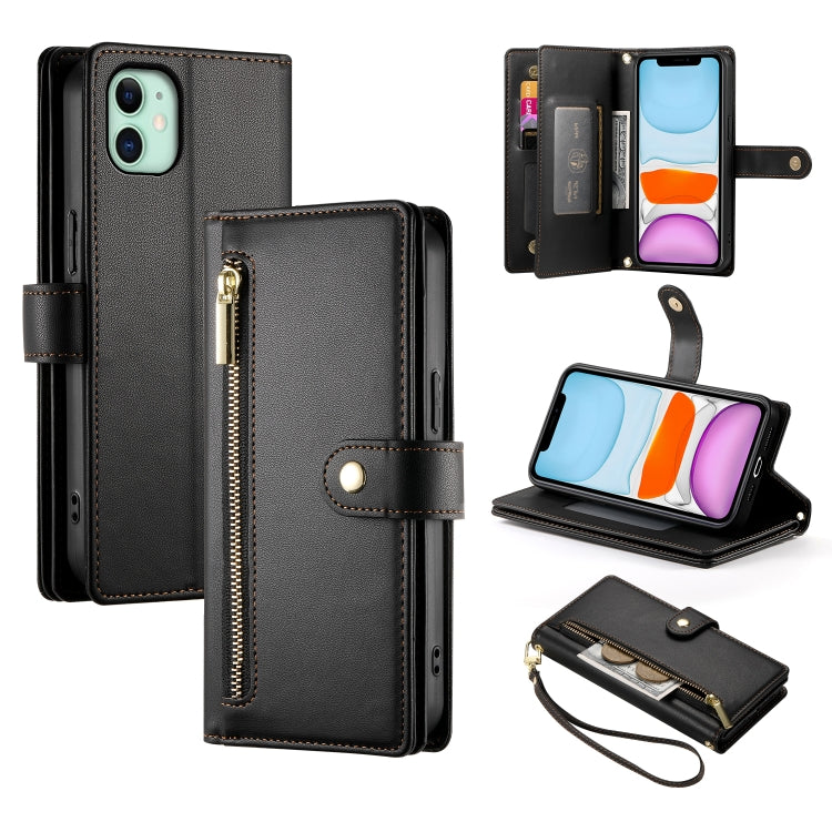 Nine Card-slot Zipper Wallet Bag Leather Phone Case, For iPhone 11 Pro Max, For iPhone 11, For iPhone 11 Pro
