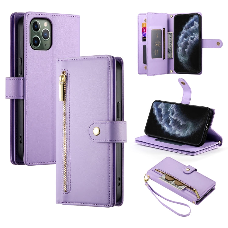 Nine Card-slot Zipper Wallet Bag Leather Phone Case, For iPhone 11 Pro Max, For iPhone 11, For iPhone 11 Pro