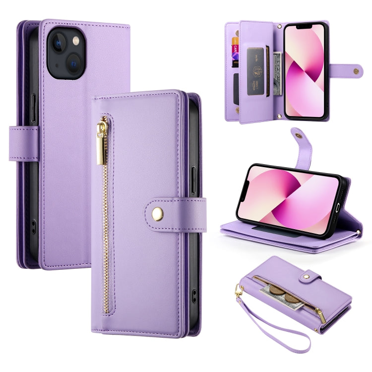 Nine Card-slot Zipper Wallet Bag Leather Phone Case, For iPhone 14 Pro Max, For iPhone 13 Pro Max, For iPhone 13 Pro, For iPhone 13