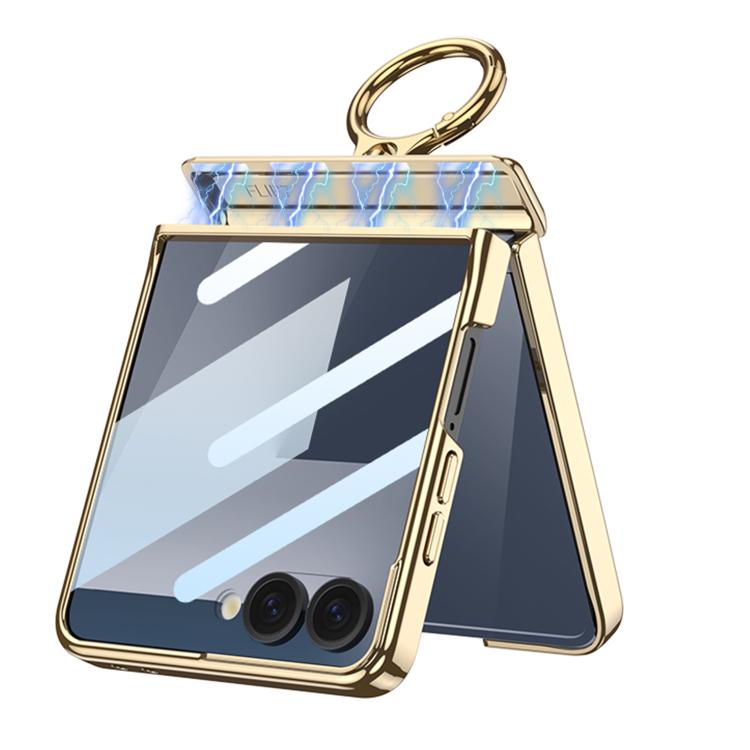 GKK Integrated Electroplated Crocodile Texture Leather Phone Case with Ring