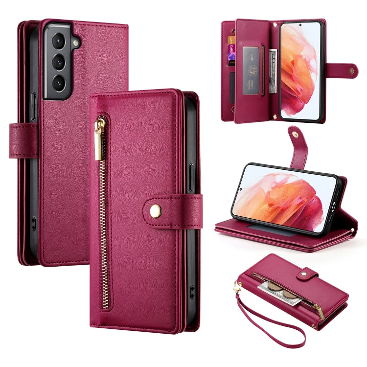 Nine Card-slot Zipper Wallet Bag Leather Phone Case