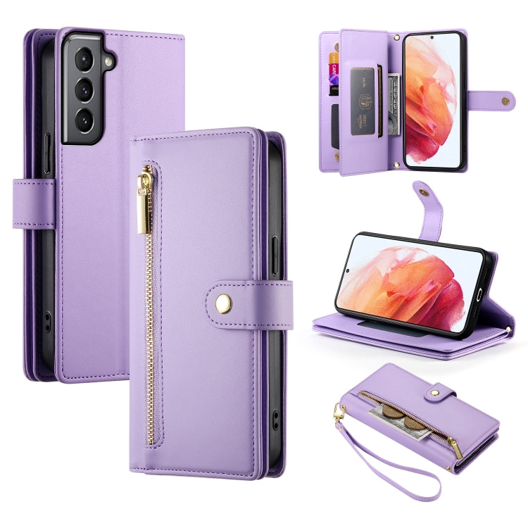 Nine Card-slot Zipper Wallet Bag Leather Phone Case