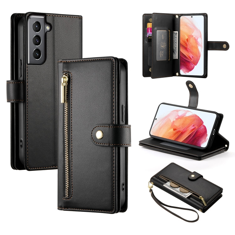 Nine Card-slot Zipper Wallet Bag Leather Phone Case