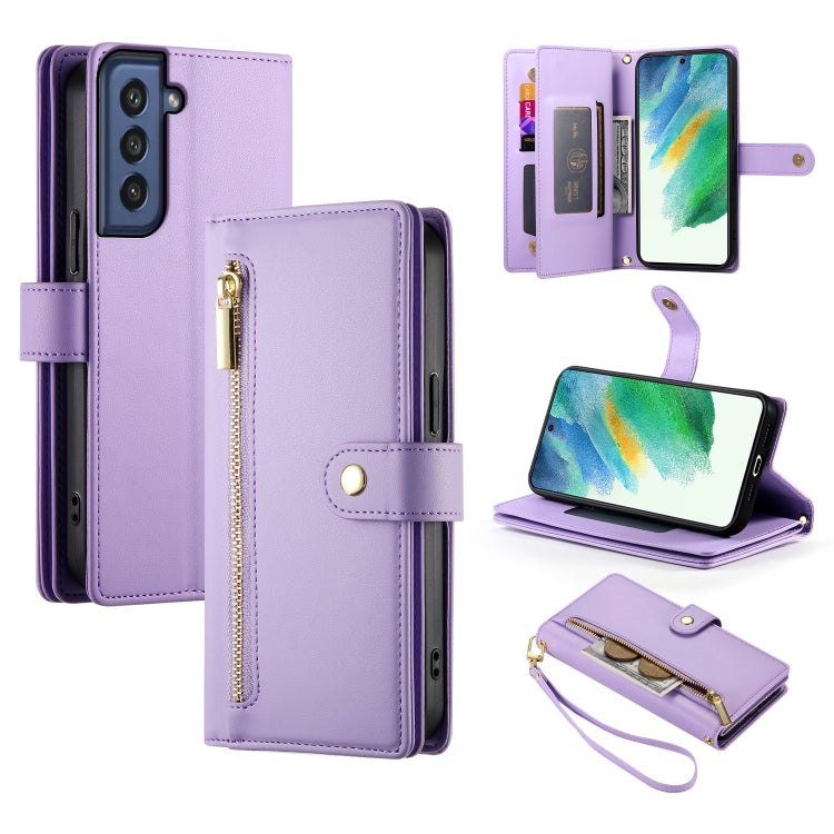 Nine Card-slot Zipper Wallet Bag Leather Phone Case