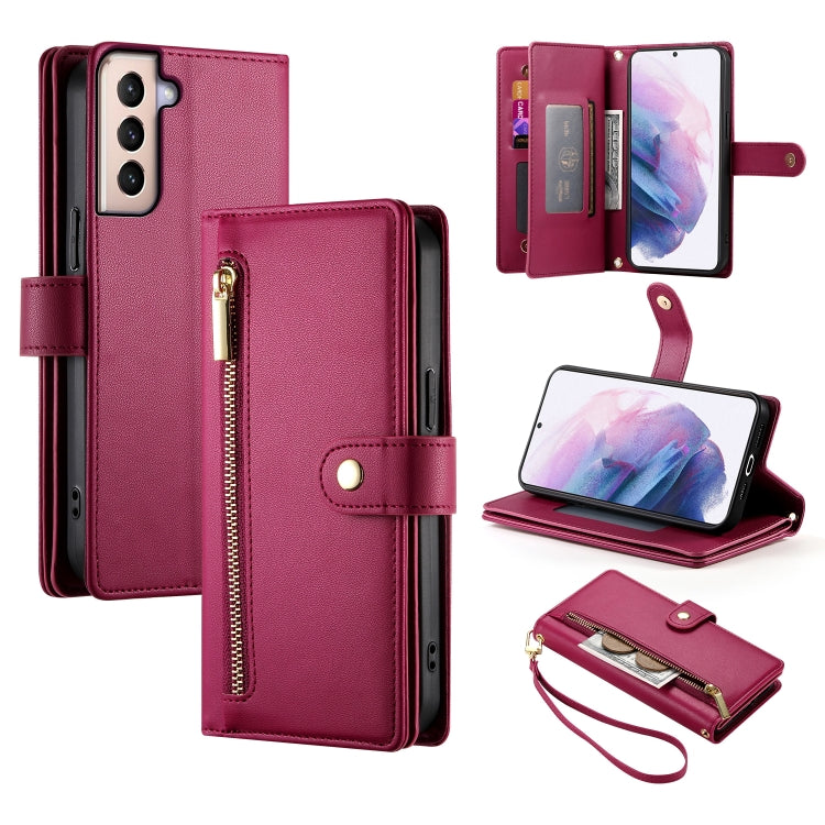 Nine Card-slot Zipper Wallet Bag Leather Phone Case