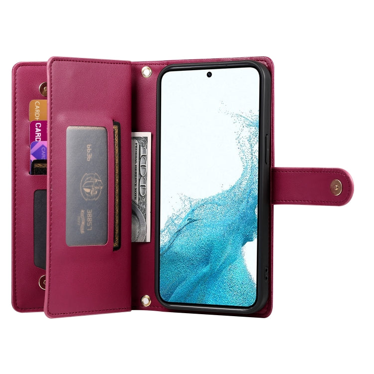 Nine Card-slot Zipper Wallet Bag Leather Phone Case