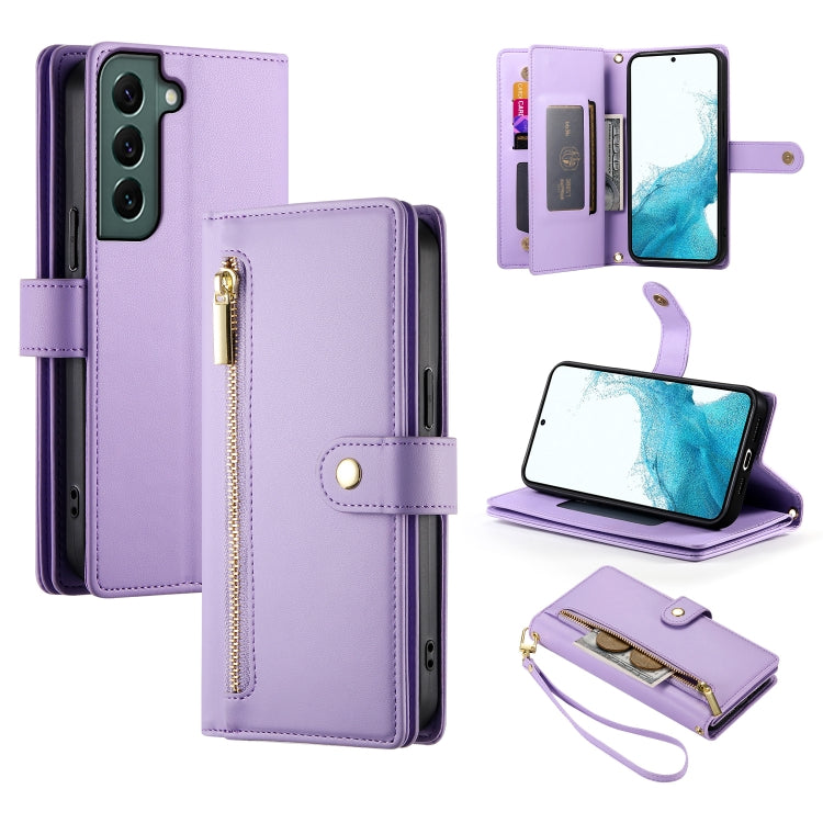 Nine Card-slot Zipper Wallet Bag Leather Phone Case